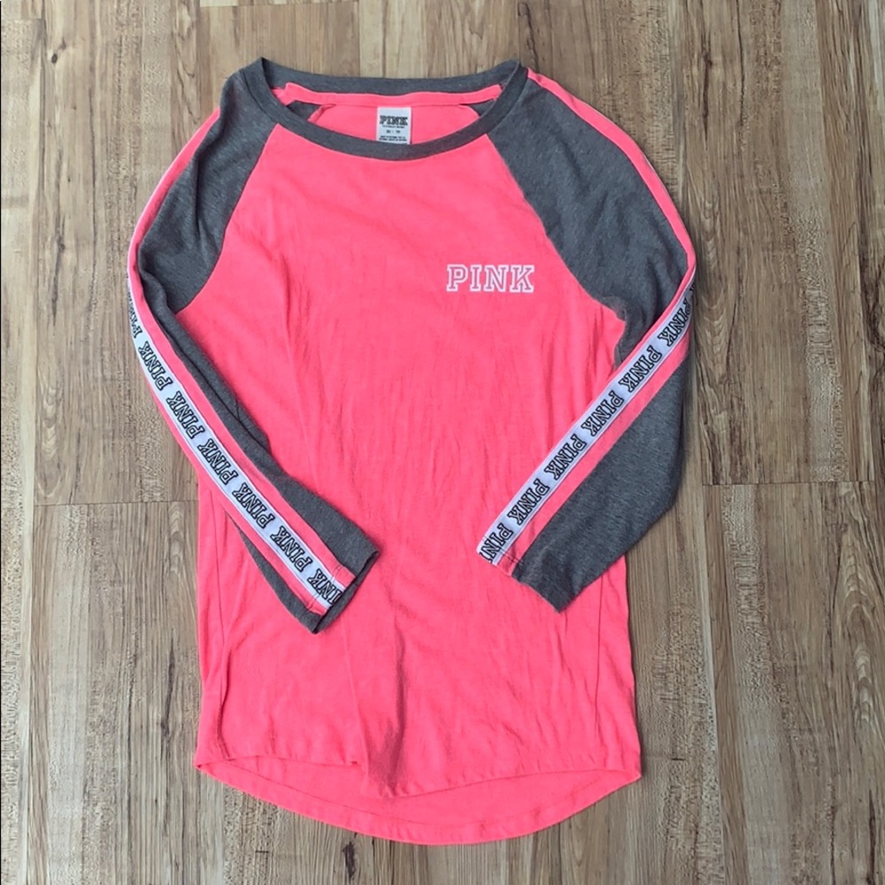 Pink quarter sleeve t-shirt